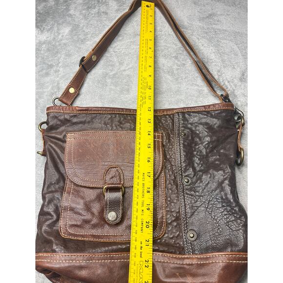 Myra Bag Rocky‎ Brown Leather Shoulder Bag with Adjustable Strap - Picture 3 of 9